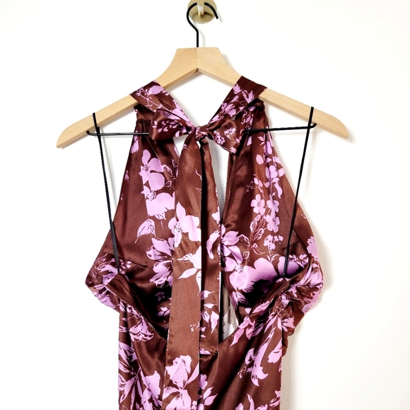 Reformation Dress Maddison Silk Floral Kiana Print Halter Wedding - Picture 10 of 15